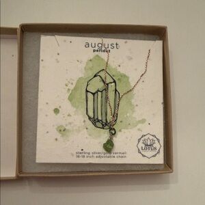 August Peridot Necklace with Gold Chain